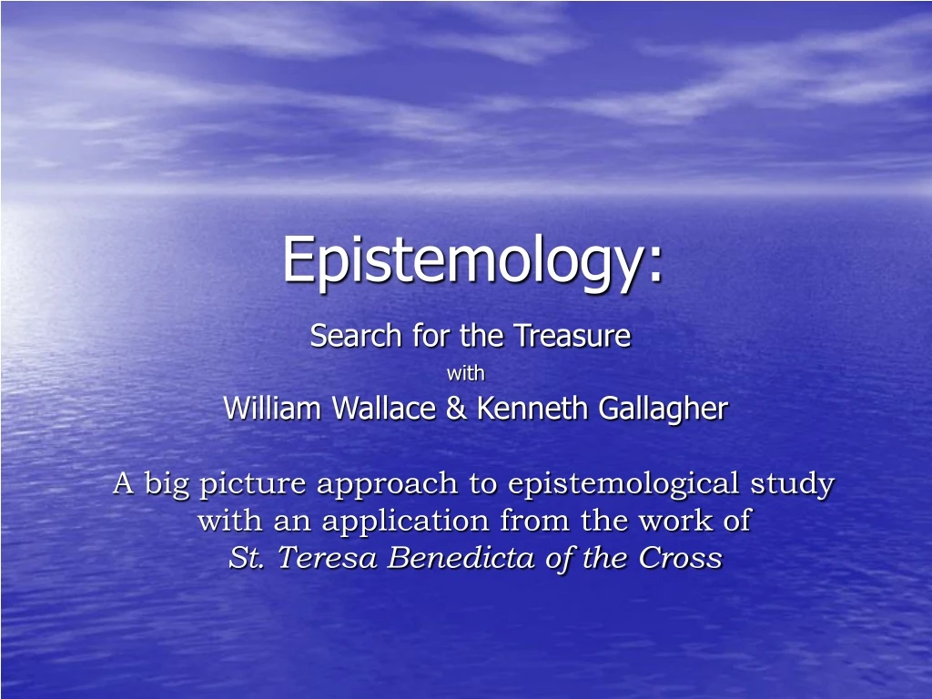 epistemology search for the treasure