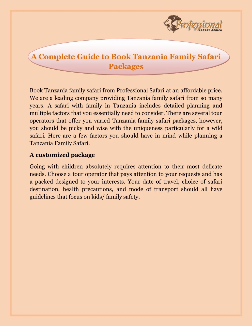 a complete guide to book tanzania family safari