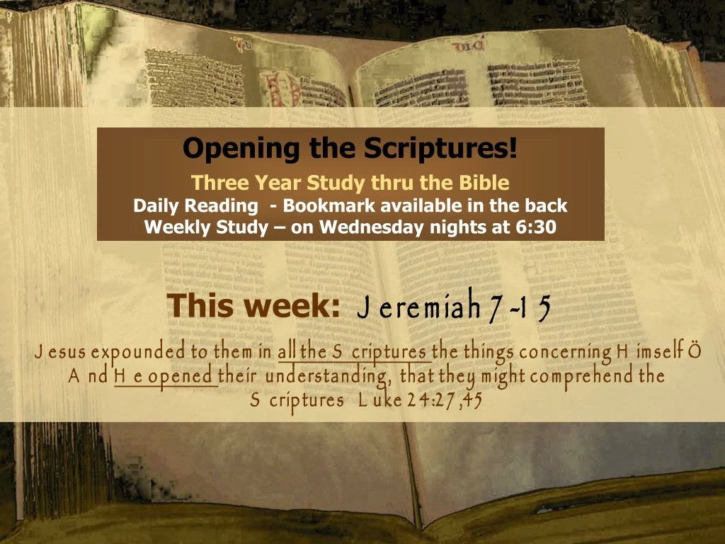 opening the scriptures three year study thru