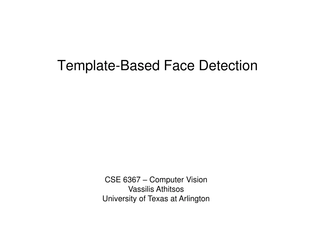 template based face detection