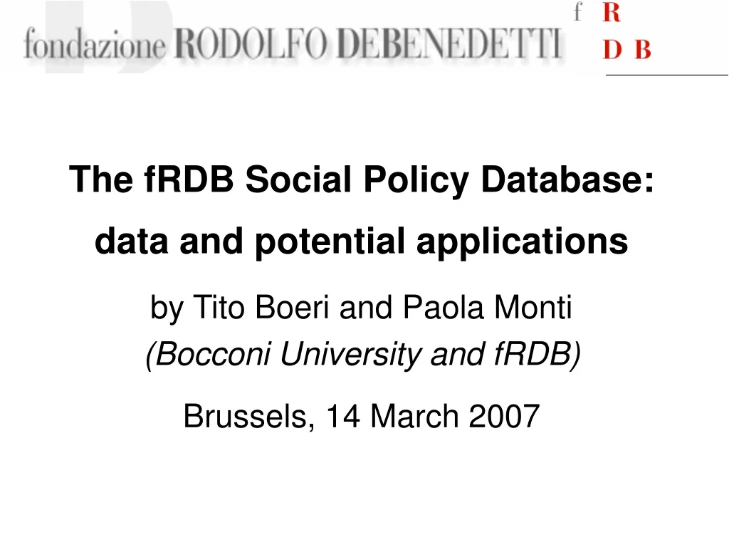 the frdb social policy database data
