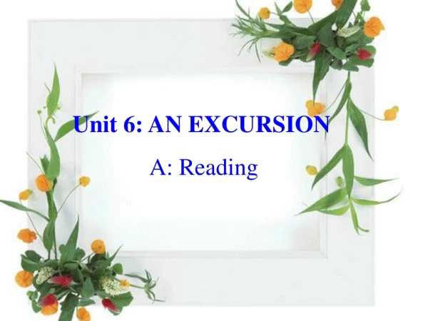 Unit 6: AN EXCURSION A: Reading