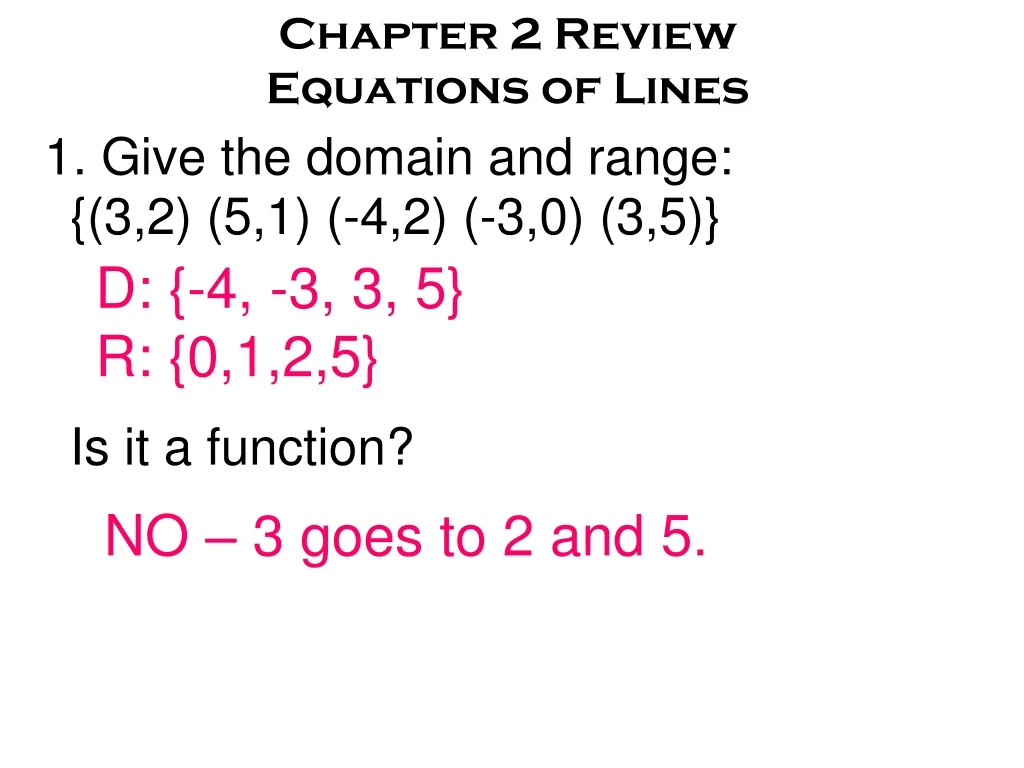 chapter 2 review equations of lines