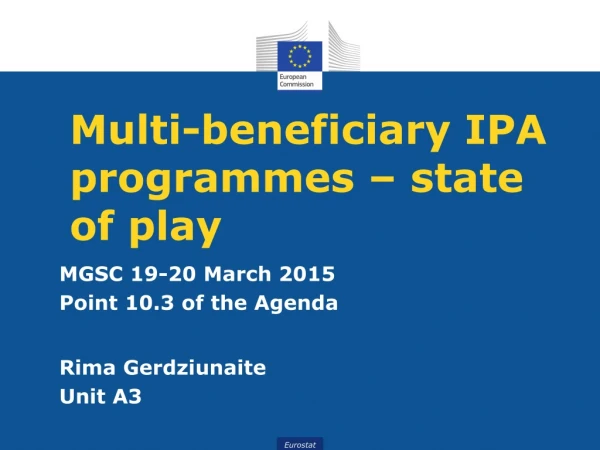 Multi-beneficiary IPA programmes – state of play