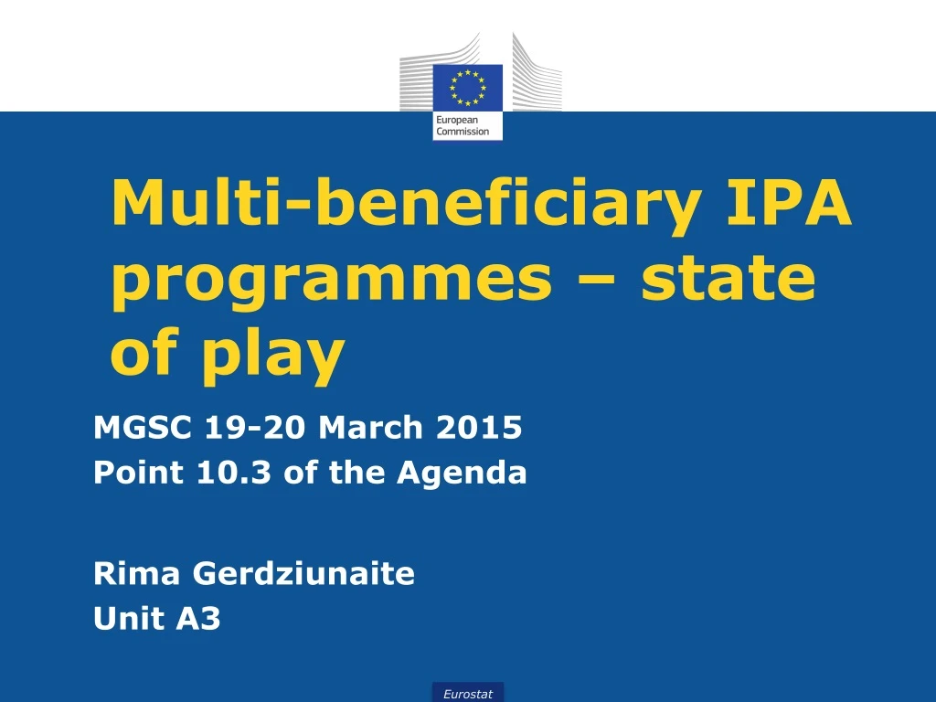 multi beneficiary ipa programmes state of play