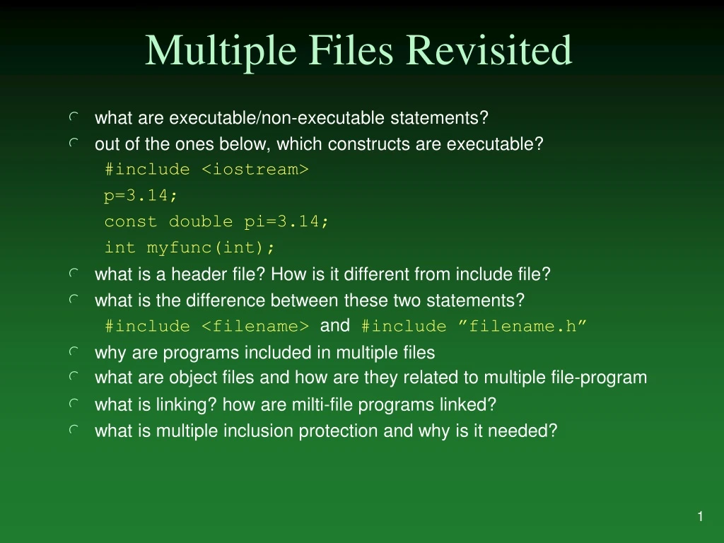 multiple files revisited