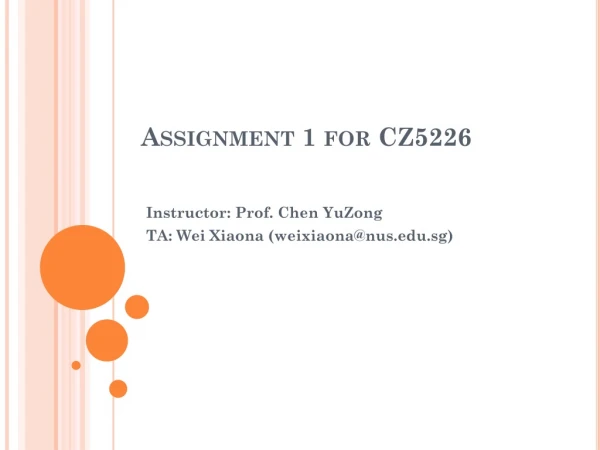Assignment 1 for CZ5226