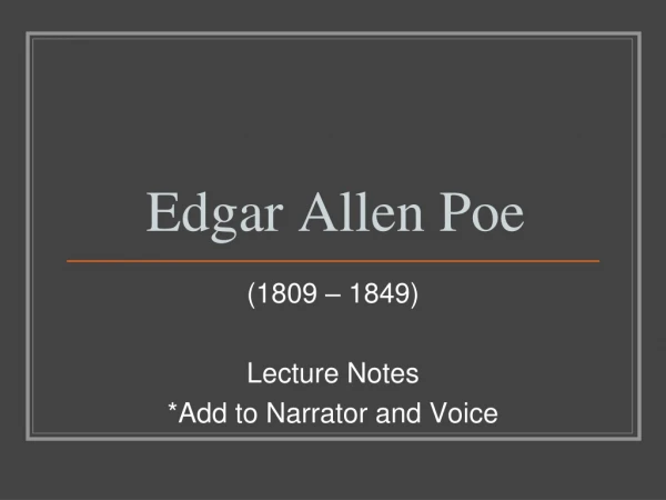 Edgar Allen Poe