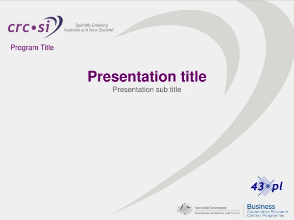 Presentation title Presentation sub title
