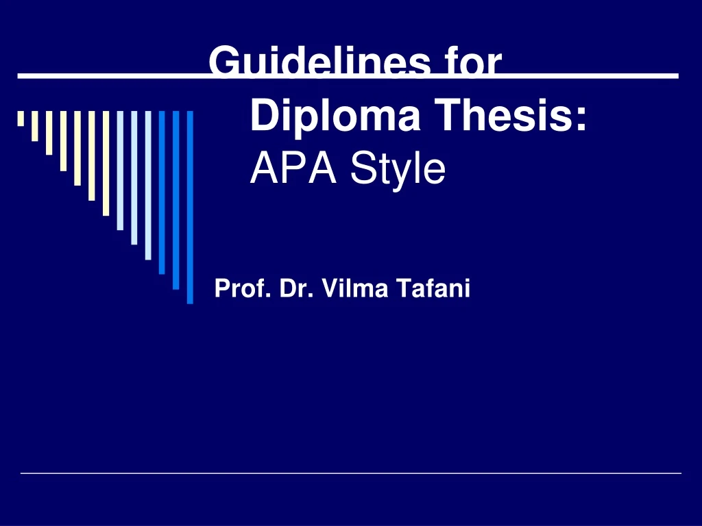 guidelines for diploma thesis apa style