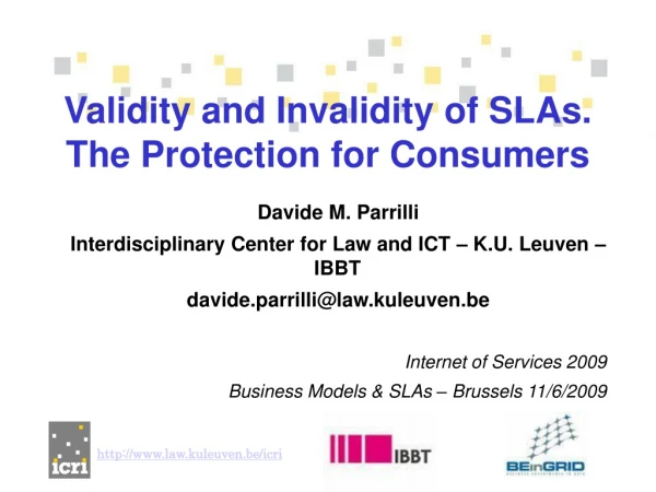 Validity and Invalidity of SLAs. The Protection for Consumers