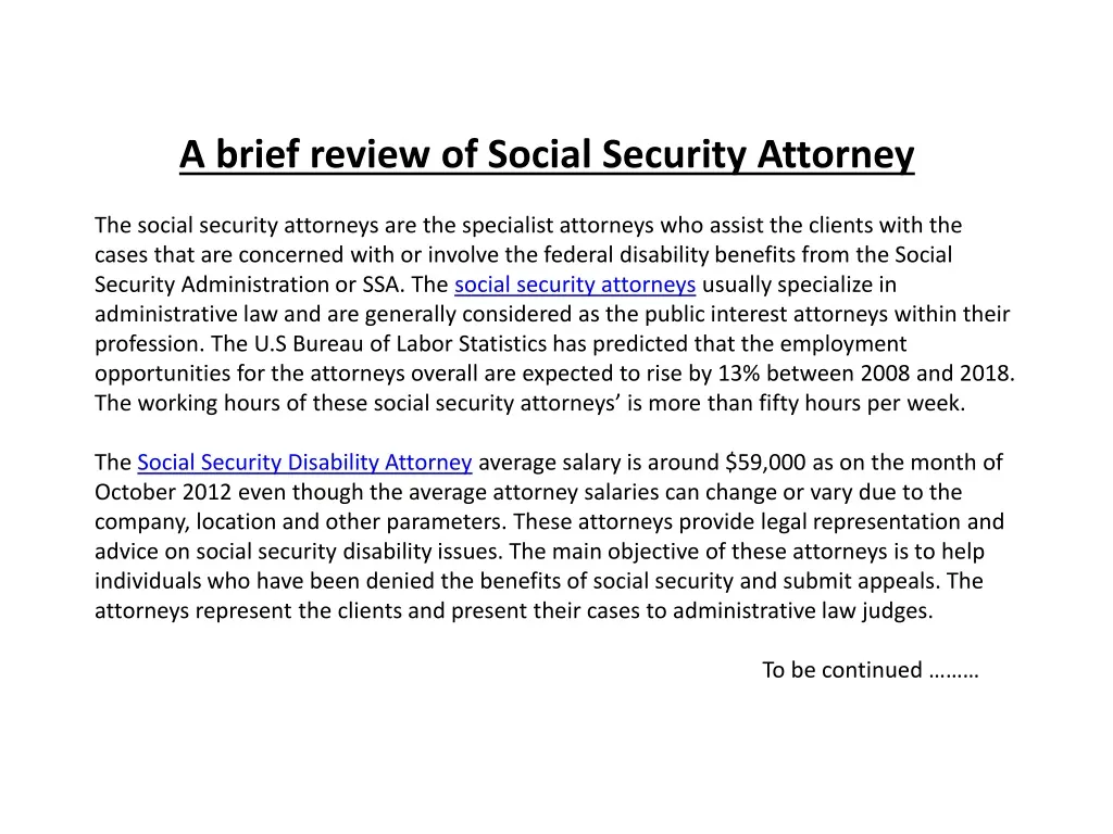 a brief review of social security attorney