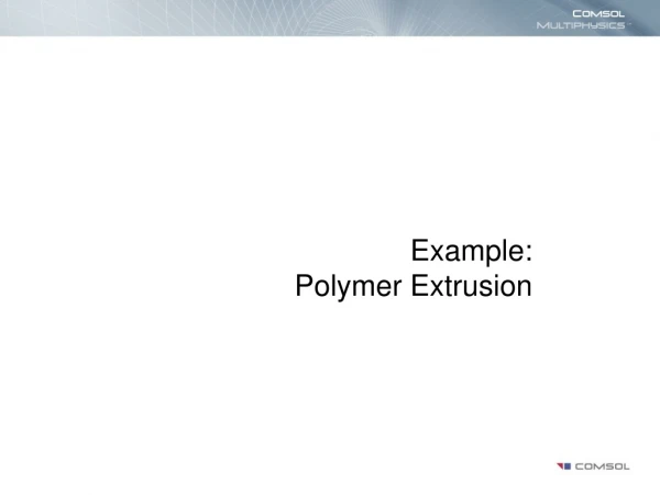 Example: Polymer Extrusion
