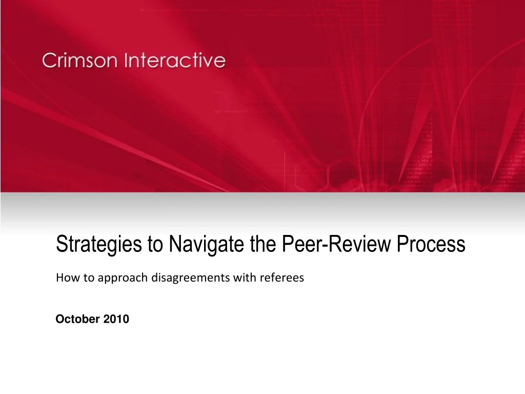 strategies to navigate the peer review process