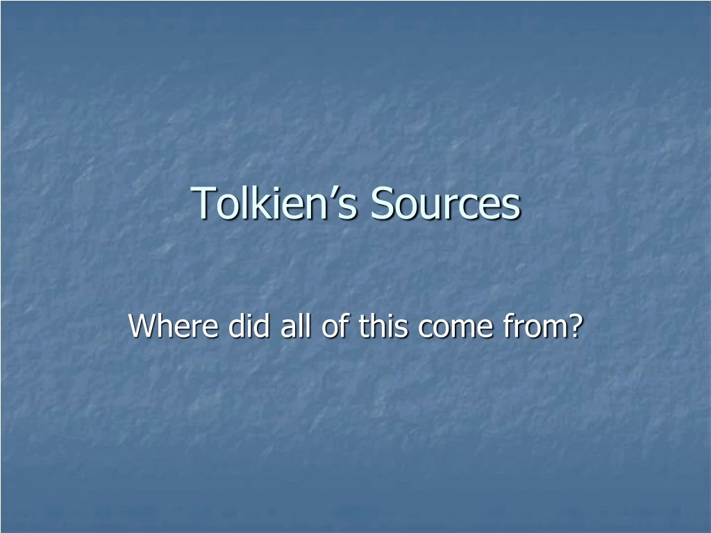 tolkien s sources
