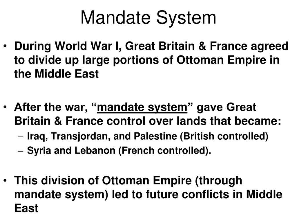 mandate system