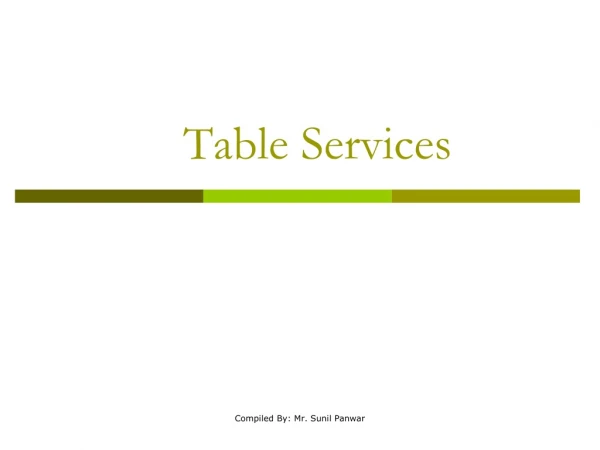 Table Services