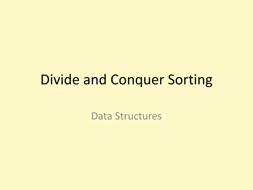 divide and conquer sorting