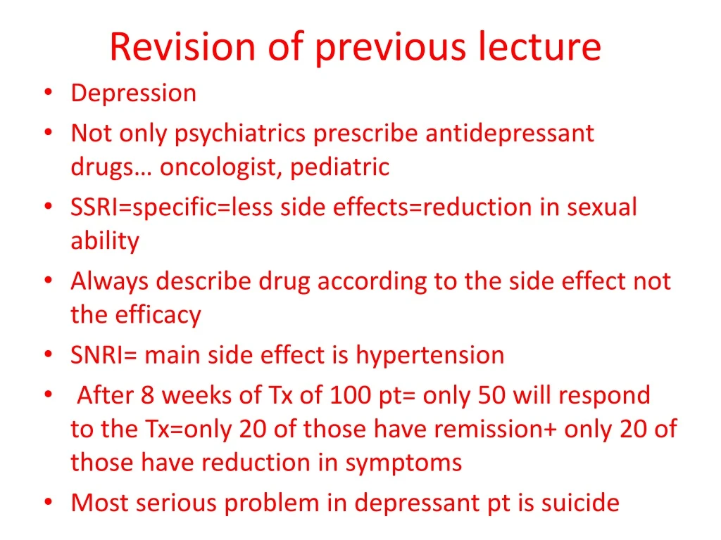 revision of previous lecture