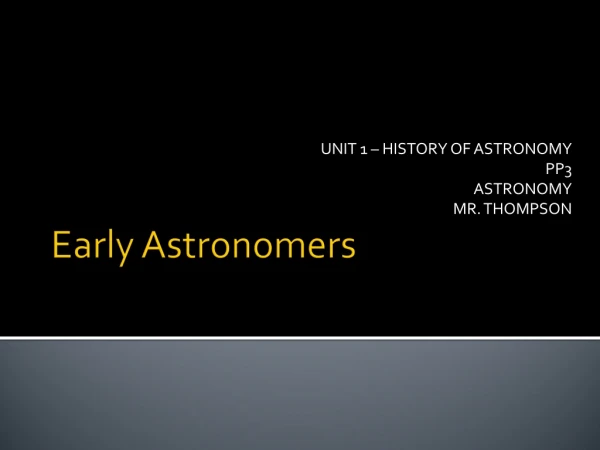 Early Astronomers