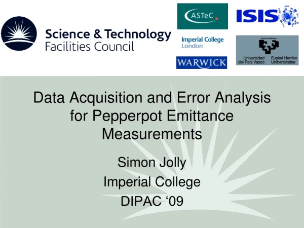 Data Acquisition and Error Analysis for Pepperpot Emittance Measurements