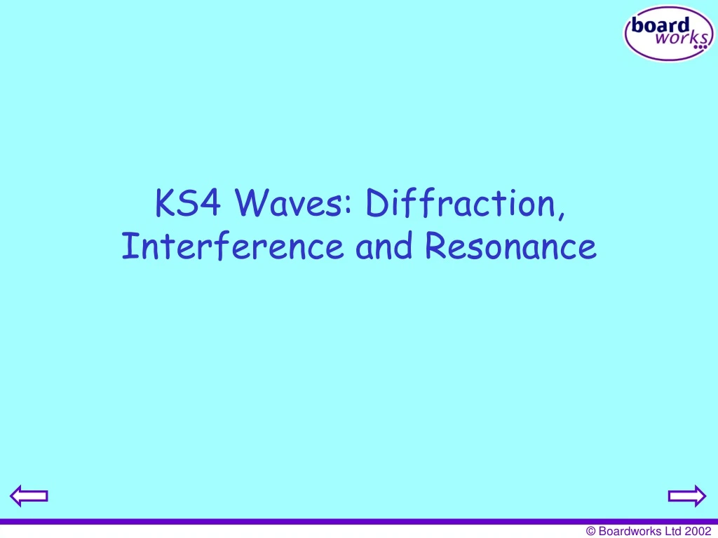 ks4 waves diffraction interference and resonance