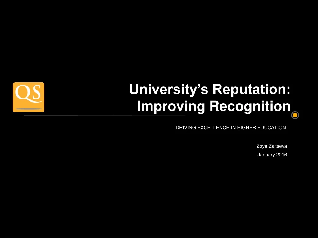 university s reputation improving recognition