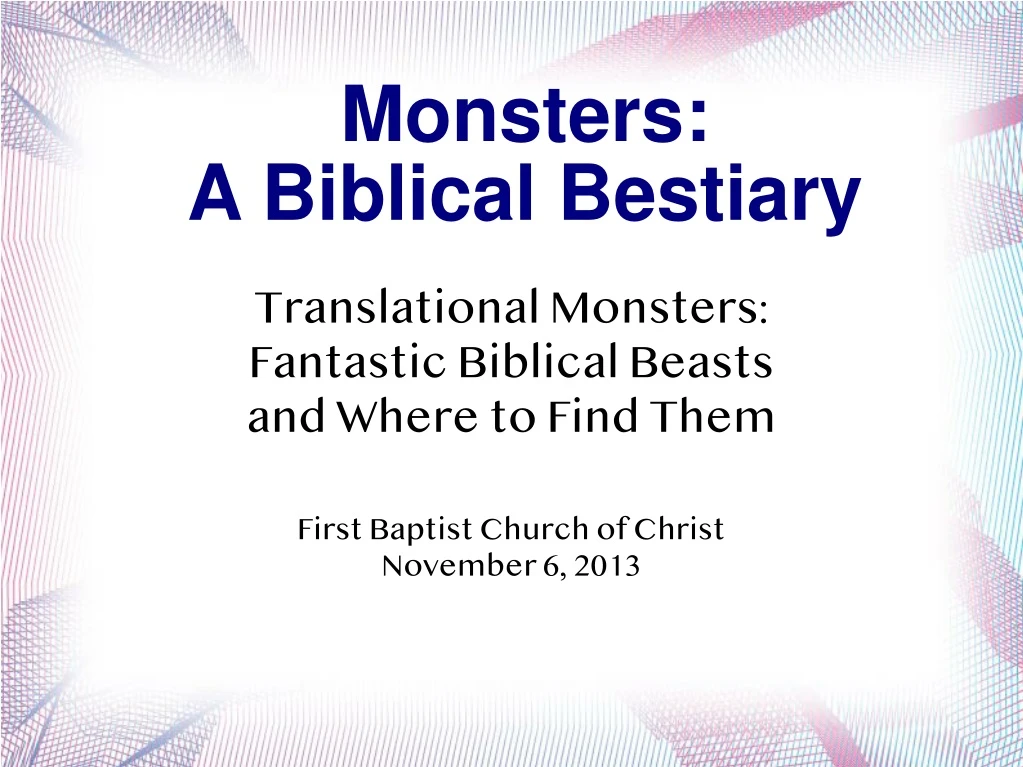 monsters a biblical bestiary