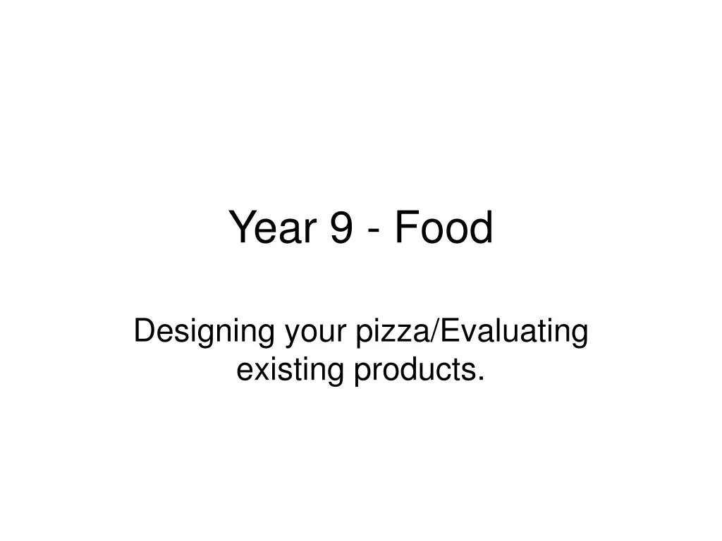 year 9 food