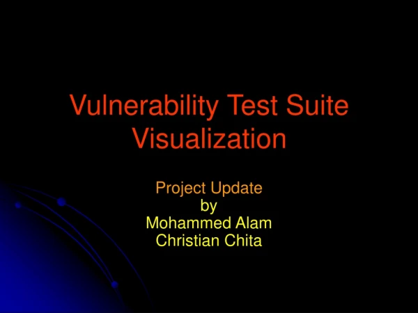 Vulnerability Test Suite Visualization