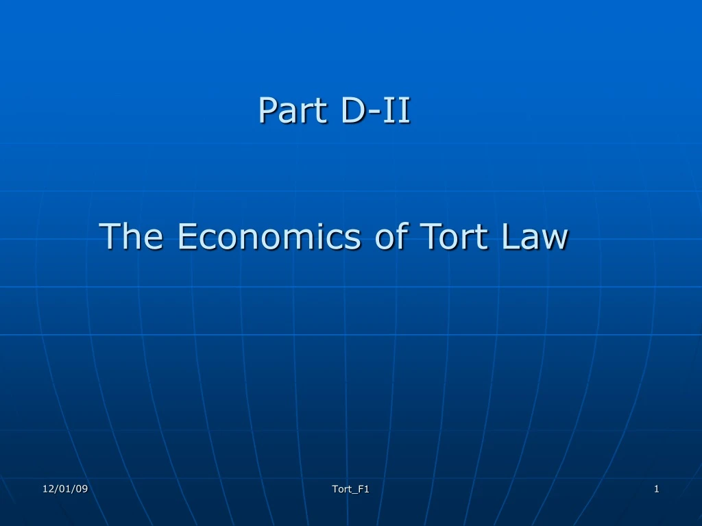 part d ii the economics of tort law