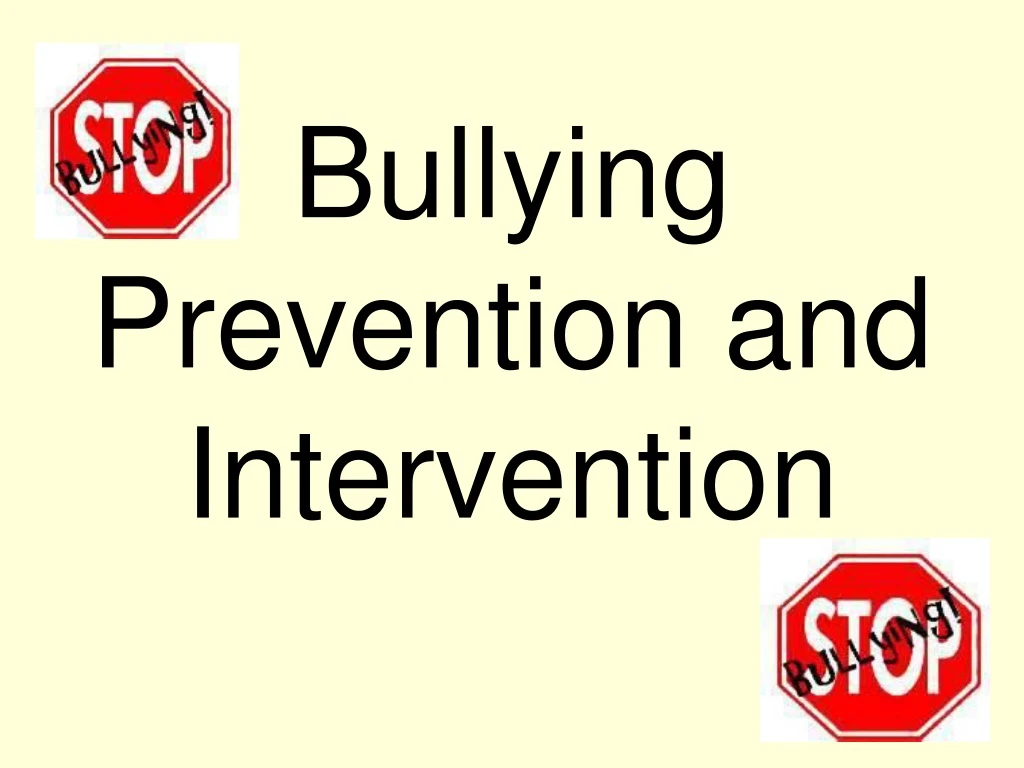 bullying prevention and intervention