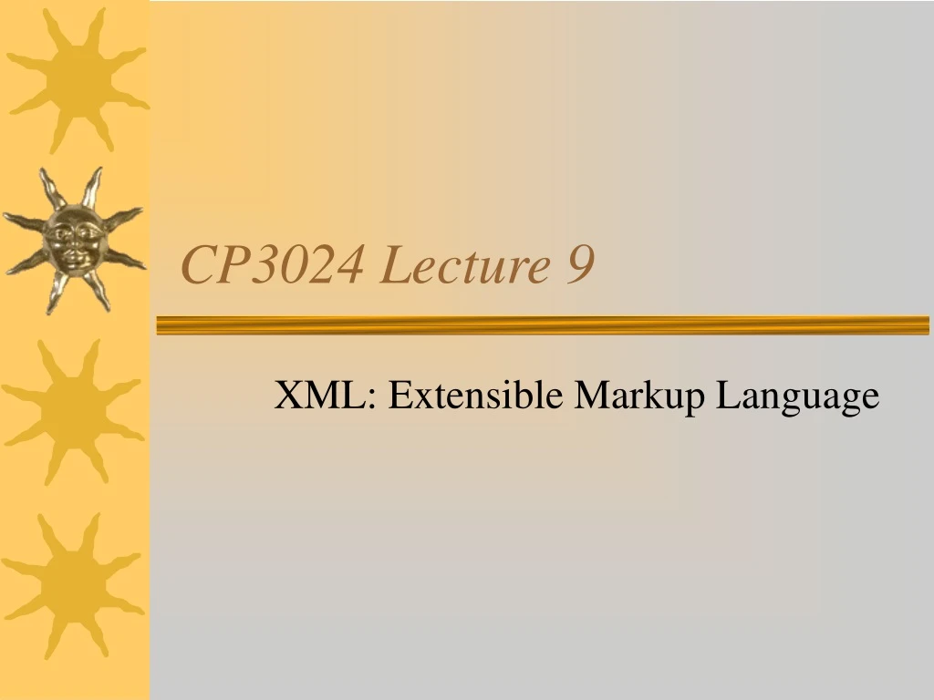 cp3024 lecture 9