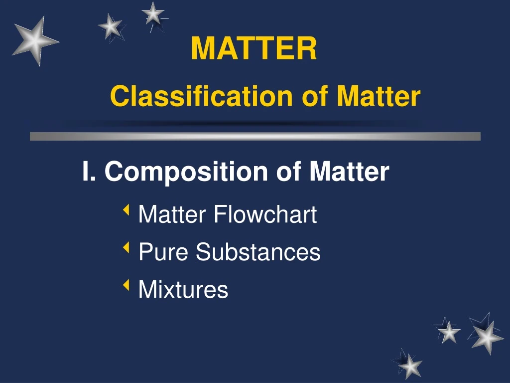 classification of matter