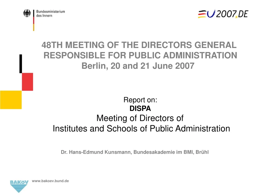 48th meeting of the directors general responsible