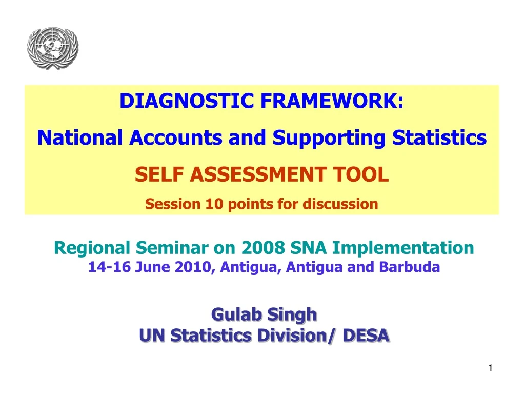 diagnostic framework national accounts