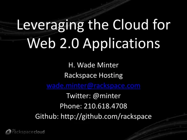 Leveraging the Cloud for Web 2.0 Applications