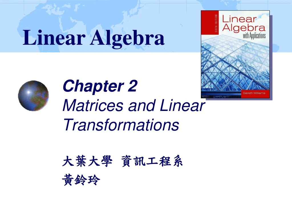 chapter 2 matrices and linear transformations