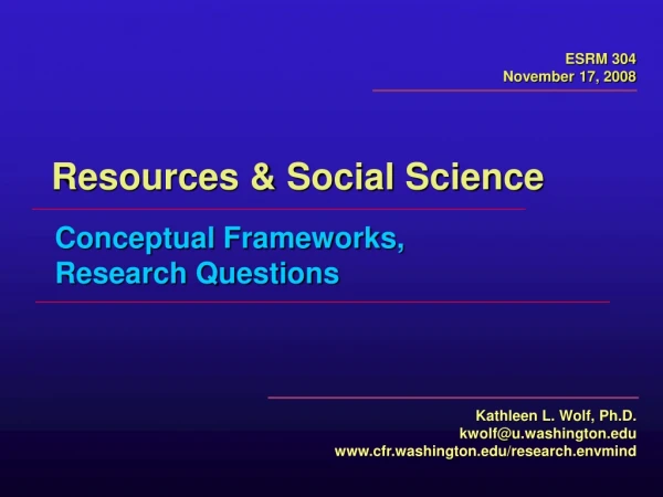 Resources &amp; Social Science