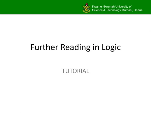 Further Reading in Logic