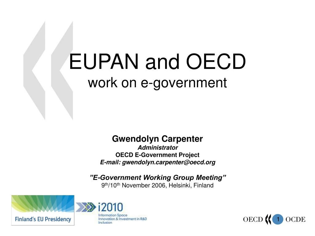 eupan and oecd work on e government