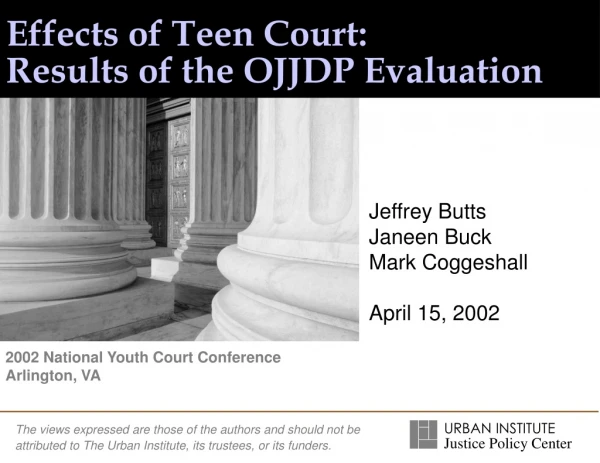Effects of Teen Court: Results of the OJJDP Evaluation