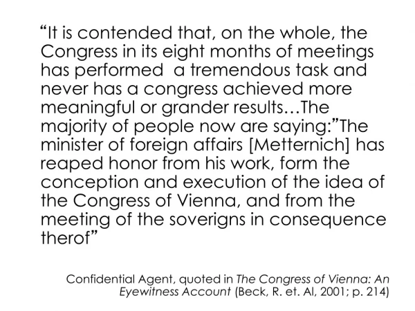 Congress of Vienna 1814 - 1815