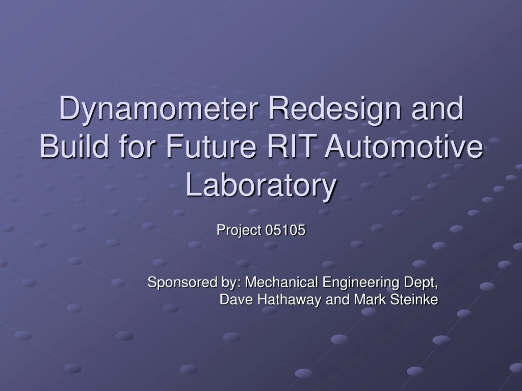 dynamometer redesign and build for future rit automotive laboratory