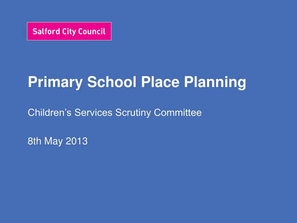 primary school place planning