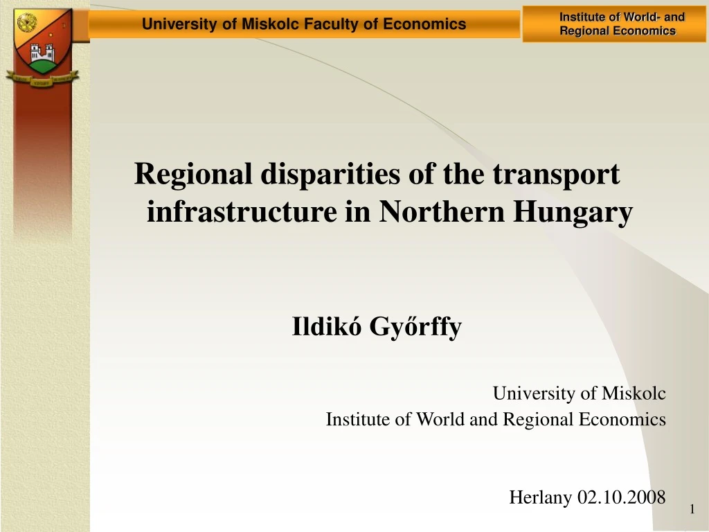 regional disparities of the transport