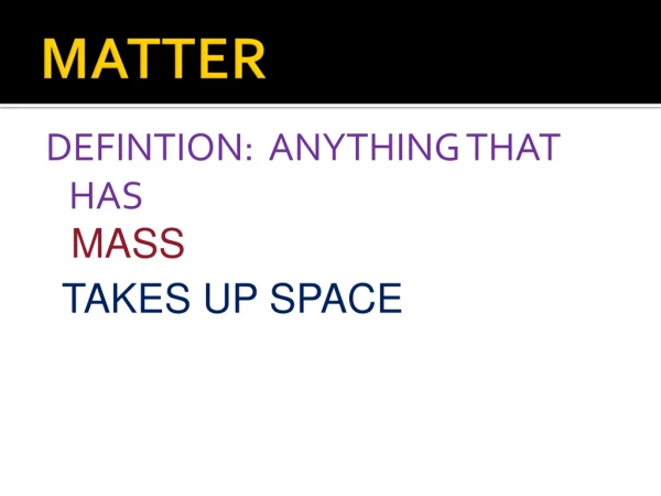 MATTER