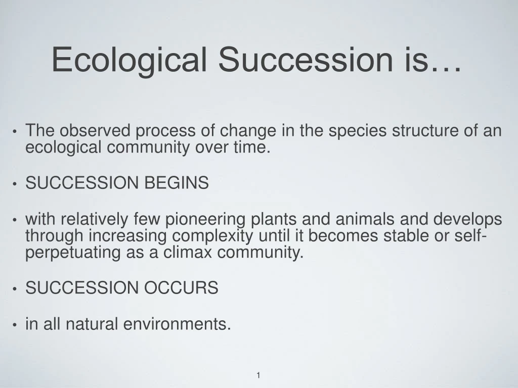 ecological succession is