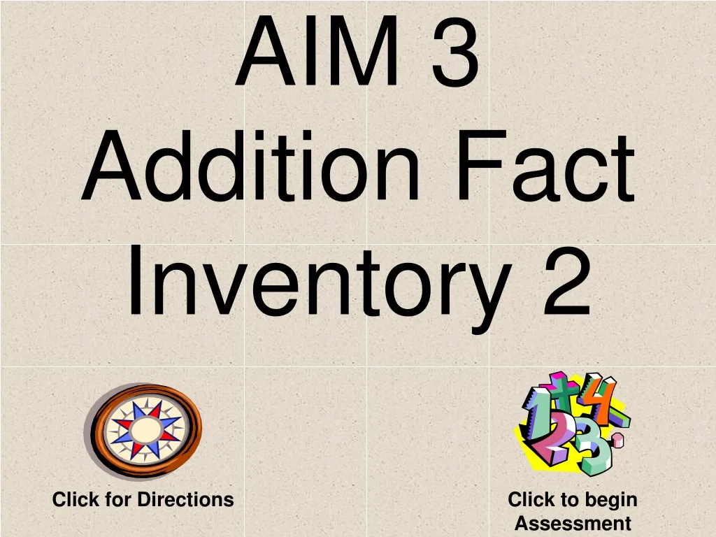 aim 3 addition fact inventory 2