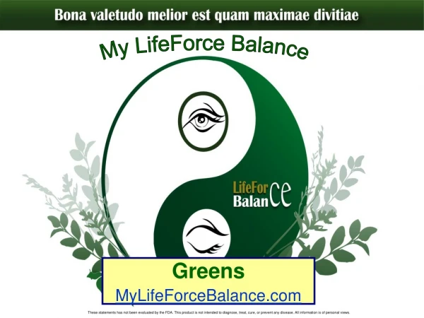 Greens MyLifeForceBalance